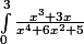 \int_{0}^{3}{\frac{x^3+3x}{x^4+6x^2+5}}
